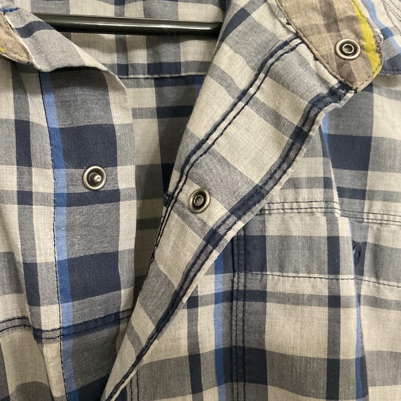 The North Face Mens Plaid Short Sleeve Shirt Snap Buttons Casual Hiking Sz L - Picture 5 of 8